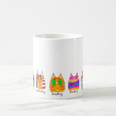 猫の日 曜日がわかる面白い猫 コーヒーマグカップ (中央)