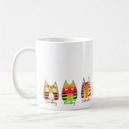 猫の日 曜日がわかる面白い猫 コーヒーマグカップ