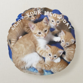 猫の日 猫の写真 円形クッション