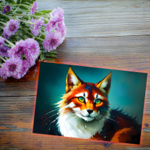 猫の明るい赤の動物のカラフルアートウィスリー