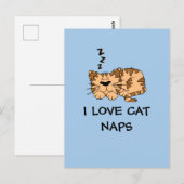猫の昼寝が好きなのTシャツ ポストカード (正面/裏面)