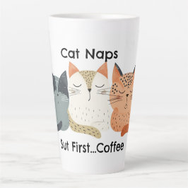 猫の昼寝が最初のコーヒーフォークアートラテマグカップ カフェラテマグ