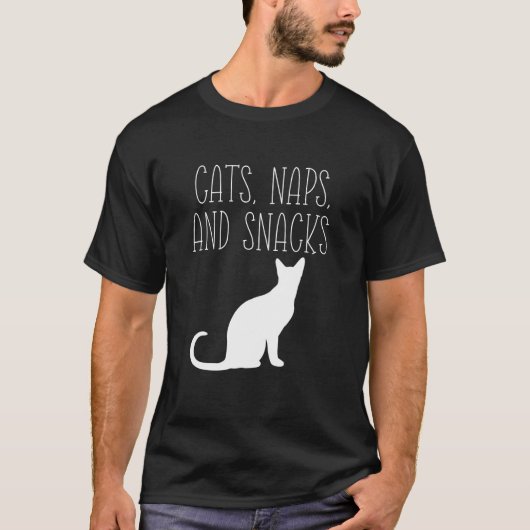猫の昼寝とおやつ キティヨガ 楽しいアイデア Tシャツ (正面)