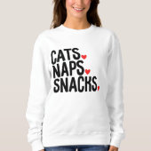 猫の昼寝のおやつ - 猫好きのためのグッズ スウェットシャツ (正面)