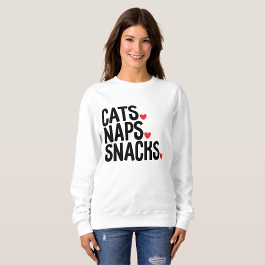 猫の昼寝のおやつ - 猫好きのためのグッズ スウェットシャツ (正面フル)