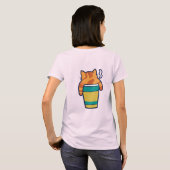 猫の昼寝コーヒー | 猫好きTシャツ Tシャツ (裏面フル)