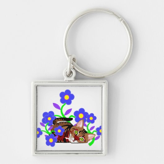 猫の昼寝 キーホルダー (正面)