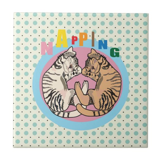 猫の昼寝 タイル (正面)