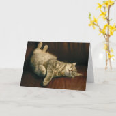 猫の昼寝 – 極端 カード (黄色い花)