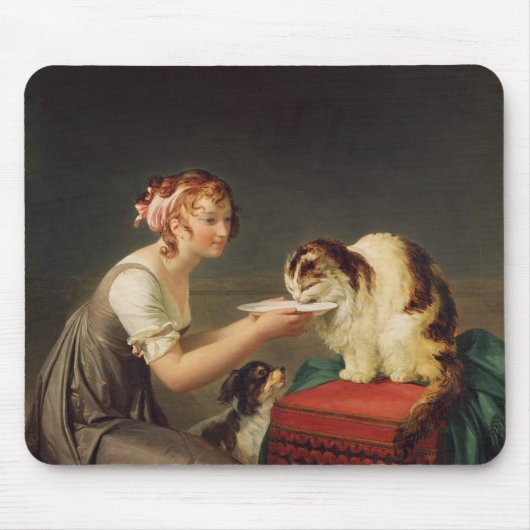 猫の昼食 マウスパッド (正面)