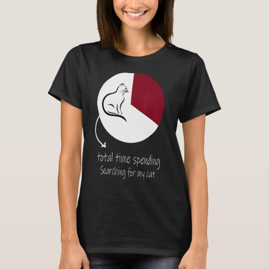 猫の時間の円グラフ 検索に費やす合計時間 F Tシャツ (正面)