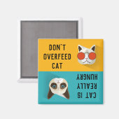 猫の時間をカッコいい追い詰め食べ物を与えるな マグネット (正面/裏面)