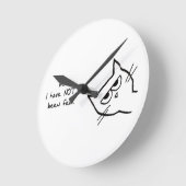 猫の時間食べ物を与えだ – 猫おもしろい時計 ラウンド壁時計 (傾斜)