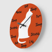 猫の時間 ラージ壁時計 (傾斜)