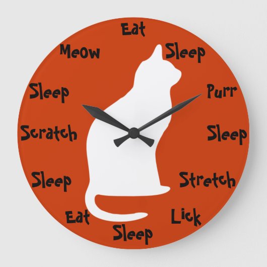 猫の時間 ラージ壁時計 (正面)