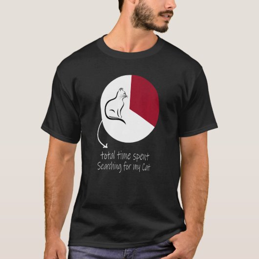 猫の時間 検索に費やした合計時間の円グラフ Tシャツ (正面)