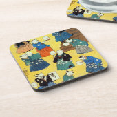 猫の曲芸師,国芳猫の曲芸師，国芳，浮世絵 コースター (左側)