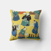 猫の曲芸師、Kuniyoshi、Ukiyo-e、猫の国芳の曲芸師 クッション (裏面)