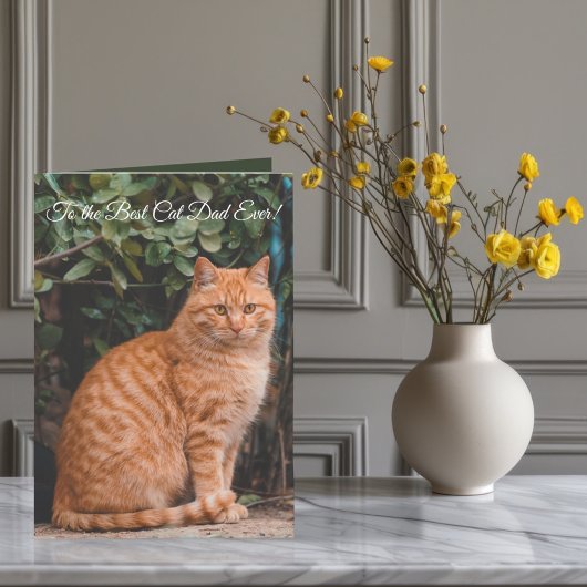 猫の最高のパパへカスタムの文字 シーズンカード