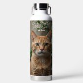 猫の最高のパパへカスタムEver Photo ウォーターボトル (正面)