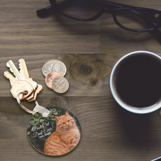 猫の最高のパパへカスタムEver Photo キーホルダー