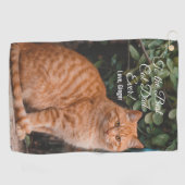 猫の最高のパパへカスタムEver Photo ゴルフタオル (横)