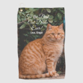 猫の最高のパパへカスタムEver Photo ゴルフタオル (正面)