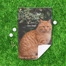 猫の最高のパパへカスタムEver Photo ゴルフタオル