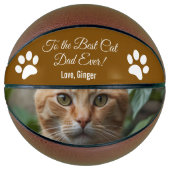 猫の最高のパパへカスタムEver Photo バスケットボール (正面)