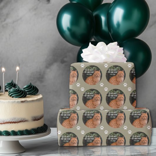 猫の最高のパパへカスタムEver Photo ラッピングペーパー