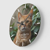 猫の最高のパパへカスタムEver Photo ラージ壁時計 (傾斜)