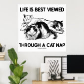 猫の最高の昼寝で生きる姿(3匹) ポスター (ホームオフィス)