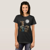 猫の月の猫が月の猫の遠吠えに Tシャツ (正面フル)
