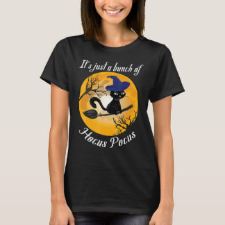 猫の月 ハロウィンの面白いジョーク フーシャカルーシャ Tシャツ