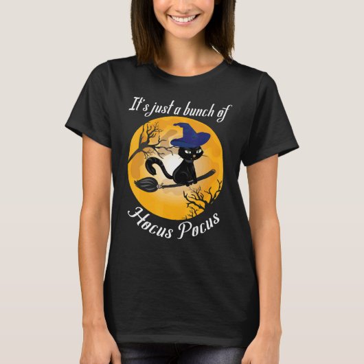 猫の月　ハロウィンの面白いジョーク フーシャカルーシャ Tシャツ (正面)