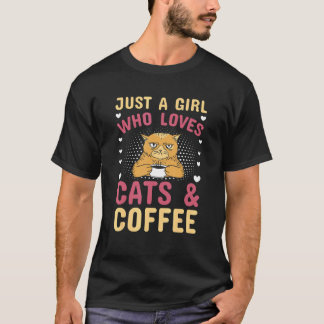 猫の服 コーヒー中毒者 ネコ飼いの為の 1 Tシャツ