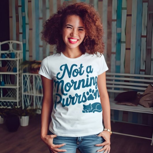 猫の朝嫌いTシャツ 寝起きが悪い人へ Tシャツ