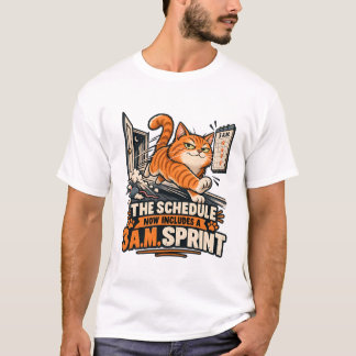 猫の朝3時の決められたスプリント Tシャツ