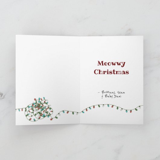 猫の木おもしろいのオーナメントの歴史クリスマスカード シーズンカード (内部)