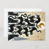 猫の木のホリデー シーズンポストカード (正面/裏面)