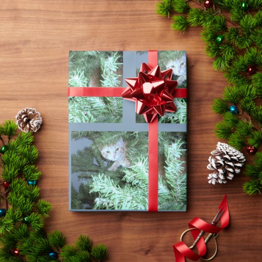 猫の木の包み紙 ラッピングペーパー (クリスマスギフト)