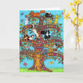 猫の木の命2 カード (黄色い花)