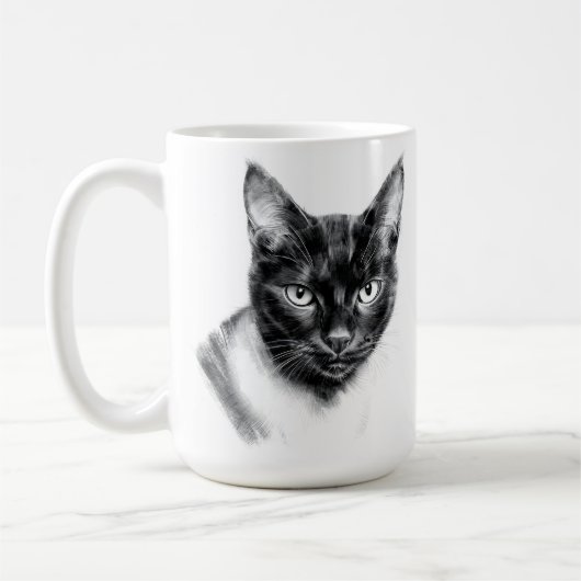 猫の木炭 コーヒーマグカップ (左)