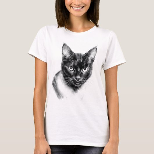 猫の木炭 Tシャツ (正面)