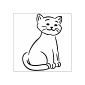 猫の木版画 ラバースタンプ (インプリント)
