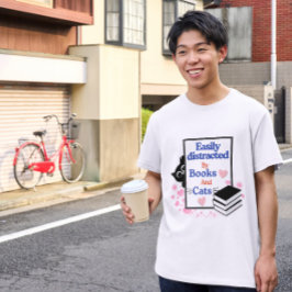 猫の本いっぱいの読贈り物|猫芸術 Tシャツ