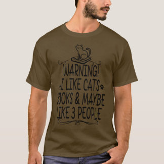 猫の本が好きで、3人が好きかな Tシャツ