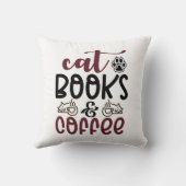 猫の本とコーヒーおかしい引用文 クッション (裏面)