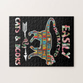 猫の本にすぐに気が散る ジグソーパズル (横)