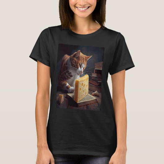 猫の本のチーズ Tシャツ (正面)